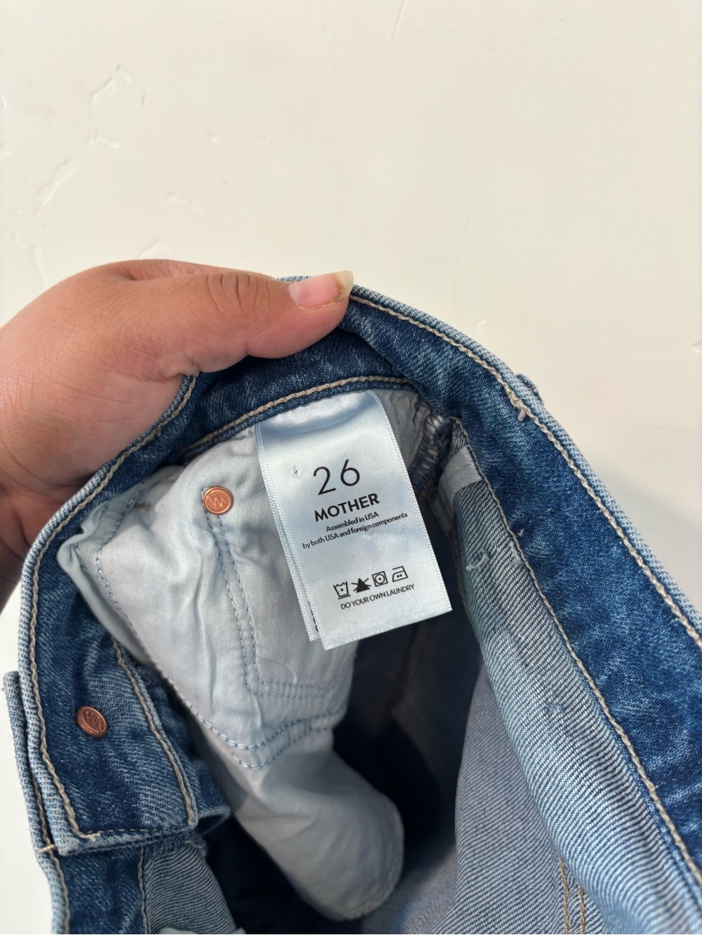 MOTHER SUPERIOR THE SWISHER SNEAK FRAY WIDE LEG JEANS PUNCH BUGGY SIZE 26 - Picture 6 of 7